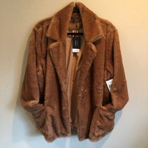 NWT Bobeau brown faux fur jacket